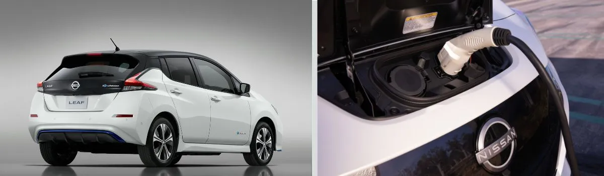 Nissan Leaf blanco eléctrico