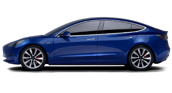 Tesla Model 3 azul Tesla Model 3 azul